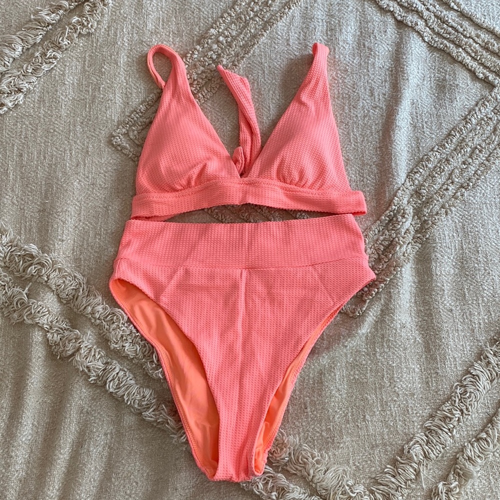 Aerie Neon Coral Bikini Size M